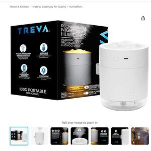 Treva Rechargeable Portable Mini Night Light Cool Mist Humidifier